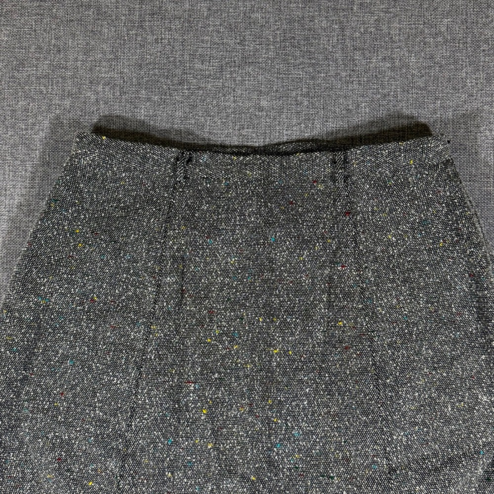 Talbots Tweed A-Line Skirt Womens 6 Grey Wool Confetti Dark Academia VTG Style - Picture 2 of 12